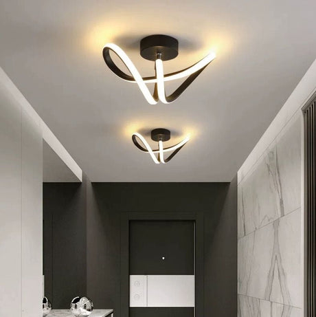 Lustra Led Vertex Pulse, Ondulata, Lumina Rece/Calda/Neutra - vivimall.ro