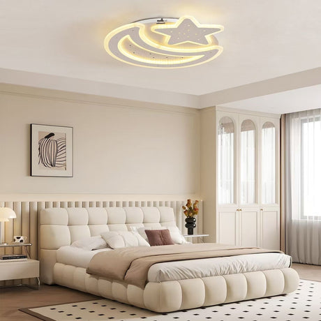 Lustra Led Cu Telecomanda Coralia Rgb, Luna Si Stea - vivimall.ro