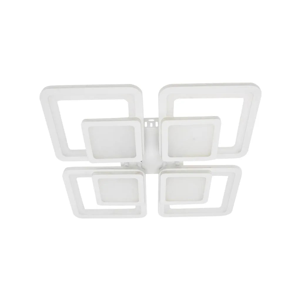 Lustra Led Cu Telecomanda Susan, 4 Patrate, Lumina Rece/Calda/Neutra, Dimabila - vivimall.ro