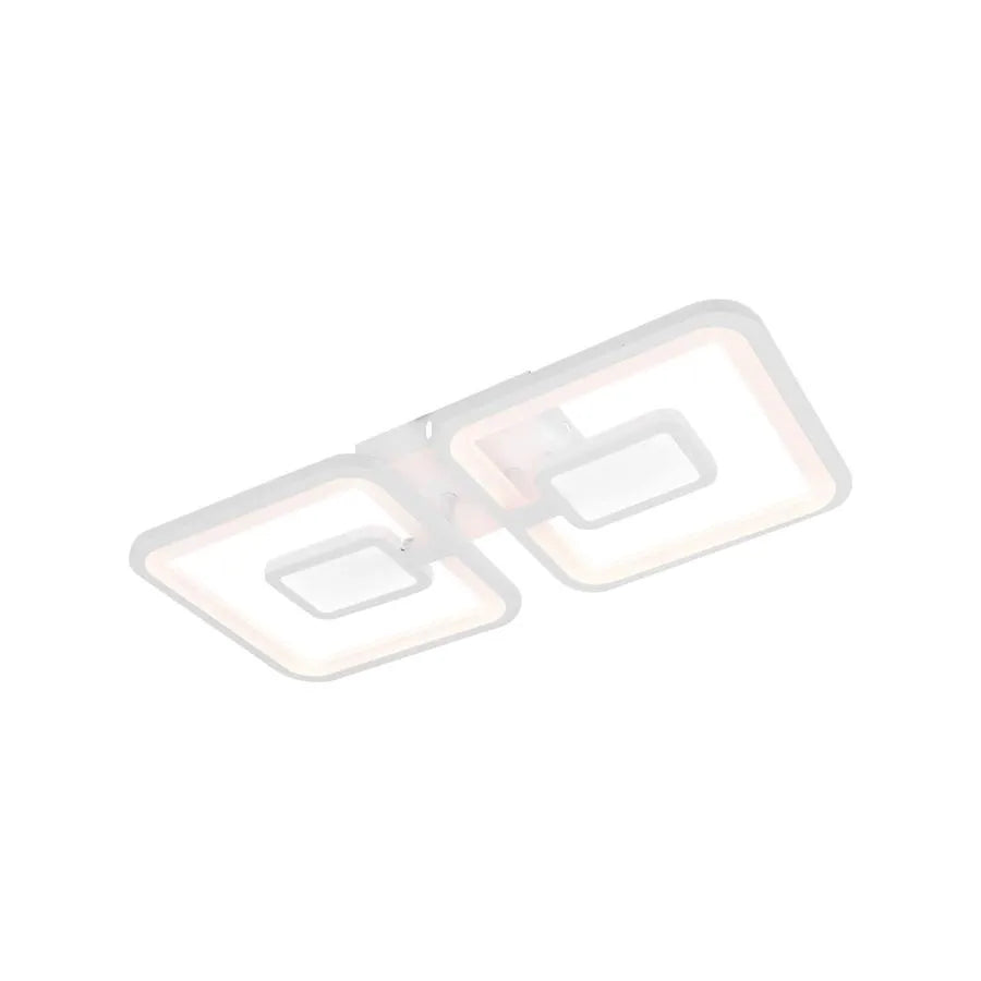 Lustra Led Cu Telecomanda Felix, 2 Patrate, Lumina Rece/Calda/Neutra, Dimabila - vivimall.ro