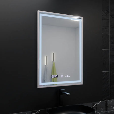 Oglinda Led Rectangulara, Verite Imperial Silver Motion Glow Marcello, Sistem Dezaburire, Ceas & Termometru - vivimall.ro
