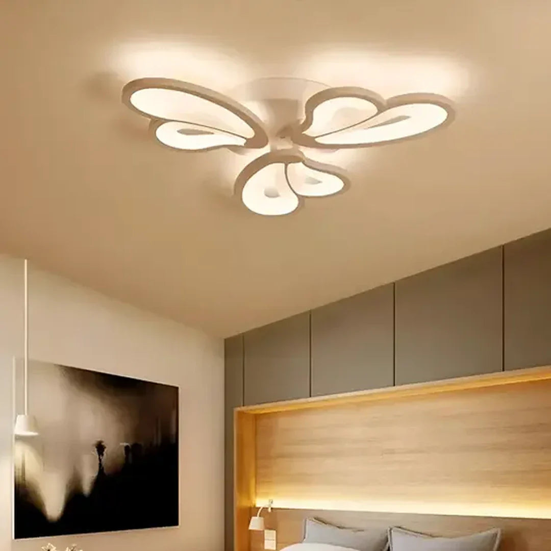 Lustra Led Cu Telecomanda Blossom, 3 Petale, Lumina Rece/Calda/Neutra, Dimabila - vivimall.ro