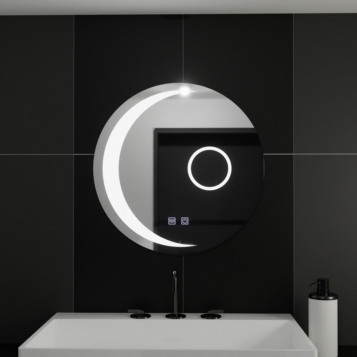 Oglinda Led Rotunda, 60Cm, Orbis Touch, Sistem Dezaburire - vivimall.ro