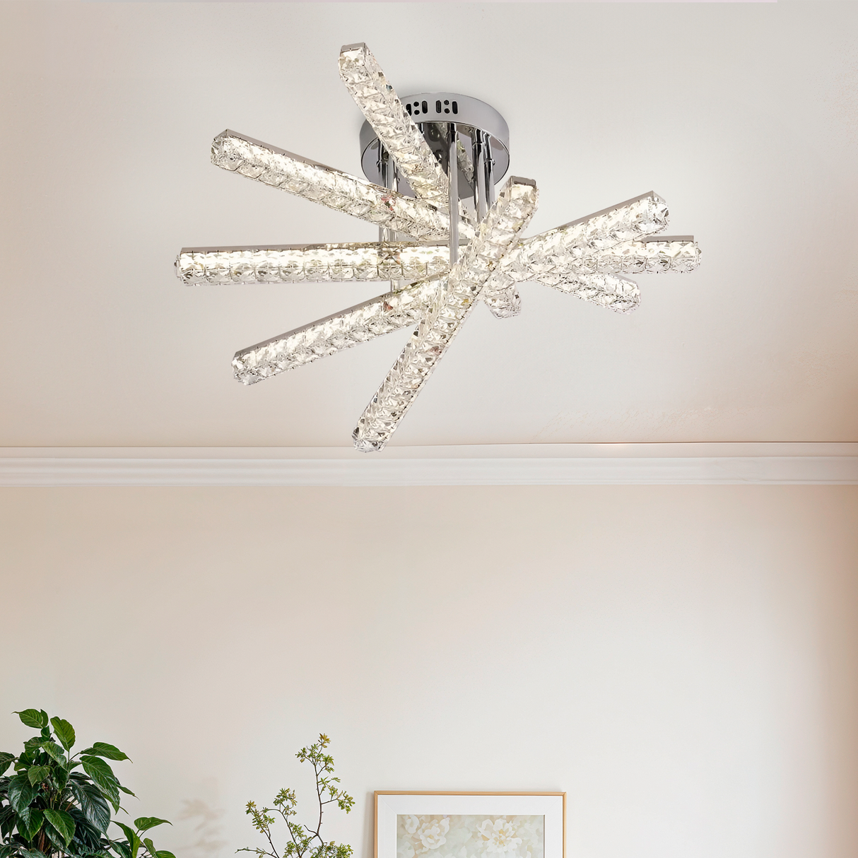 Lustra Led Cu Telecomanda Luella 5 Elemente, Liniara, Lumina Rece/Calda/Neutra, Dimabila - vivimall.ro