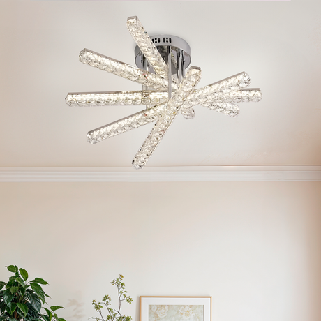 Lustra Led Cu Telecomanda Luella 5 Elemente, Liniara, Lumina Rece/Calda/Neutra, Dimabila - vivimall.ro