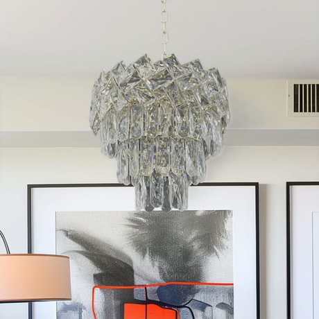 Candelabru Cristal Windsor Petito 3Xe27, Diametru 30Cm, Crom Lucios - vivimall.ro