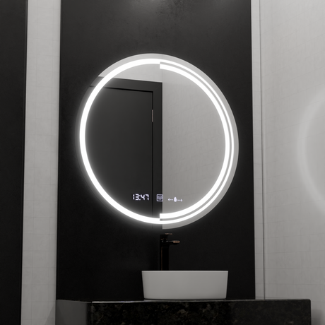 Oglinda Led Rotunda, 60Cm, Senzor Motionglow Consuel Marcello, Sistem Dezaburire, Ceas & Termometru - vivimall.ro