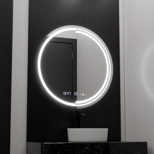 Oglinda Led Rotunda, 60Cm, Senzor Motionglow Consuel Marcello, Sistem Dezaburire, Ceas & Termometru - vivimall.ro