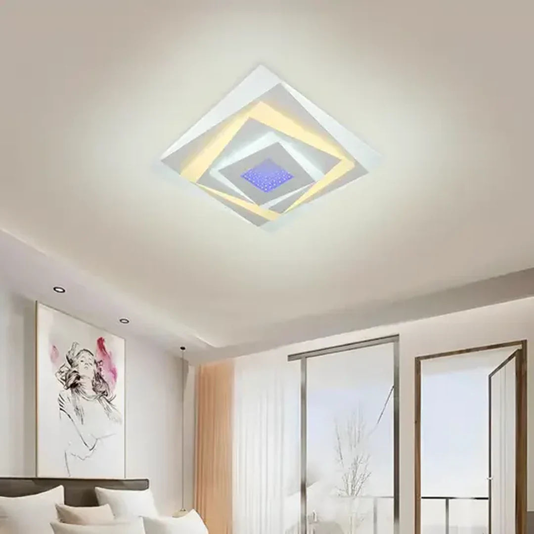 Lustra Led Nivara Rgb 3D, Lumina Rece/Calda/Neutra - vivimall.ro