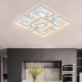 Lustra Led Cu Telecomanda Felix, 5 Patrate, Lumina Rece/Calda/Neutra, Dimabila - vivimall.ro
