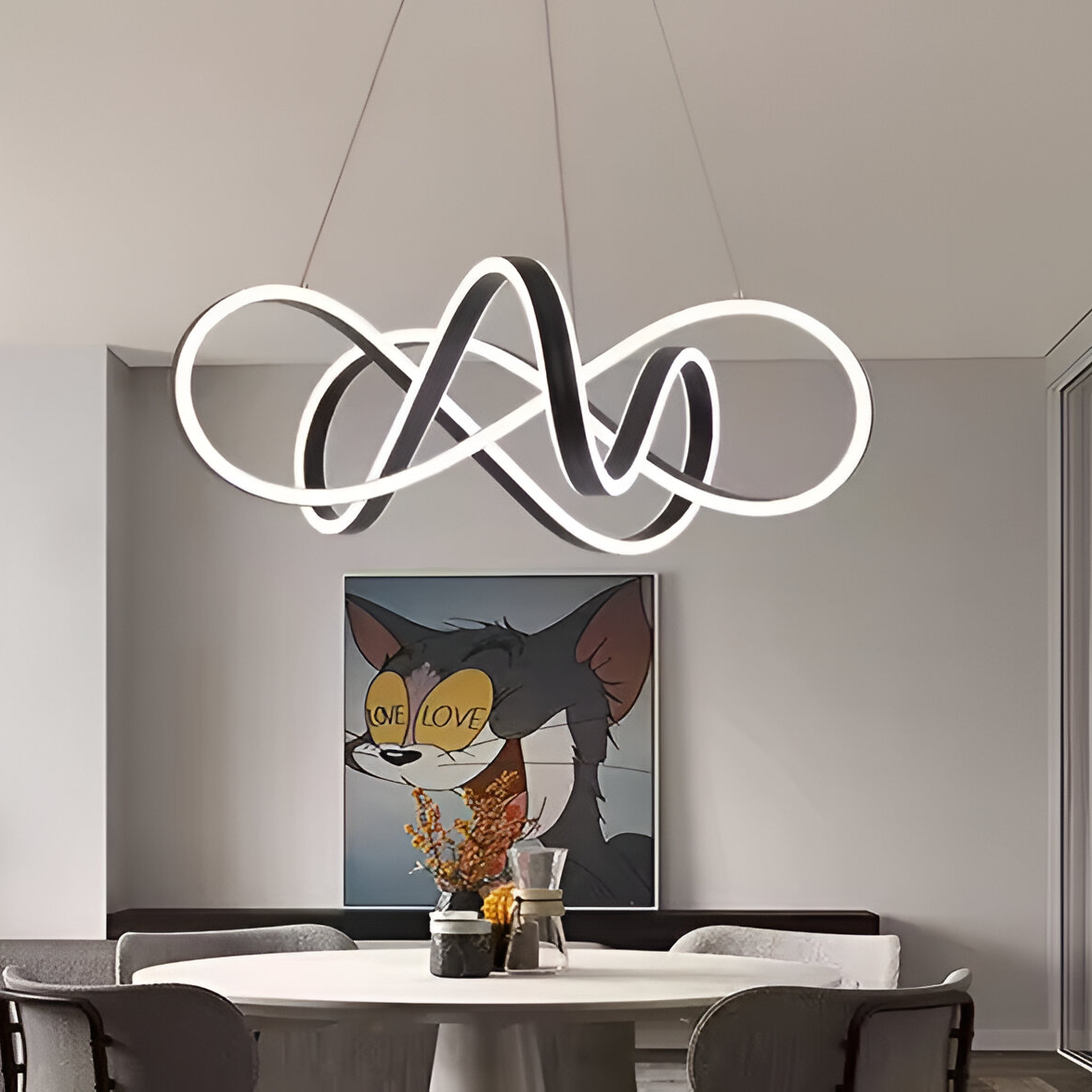 Lustra Led Suspendata Cu Telecomanda Infinity Halo, Lumina Rece/Calda/Neutra, Dimabila - vivimall.ro