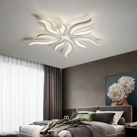 Lustra Led Cu Telecomanda Sakura, 5 Petale, Lumina Rece/Calda/Neutra, Dimabila - vivimall.ro