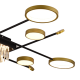 Lustra Led Cu Telecomanda Si Cristal Guida, 8 Elemente, Lumina Rece/Calda/Neutra, Dimabila - vivimall.ro