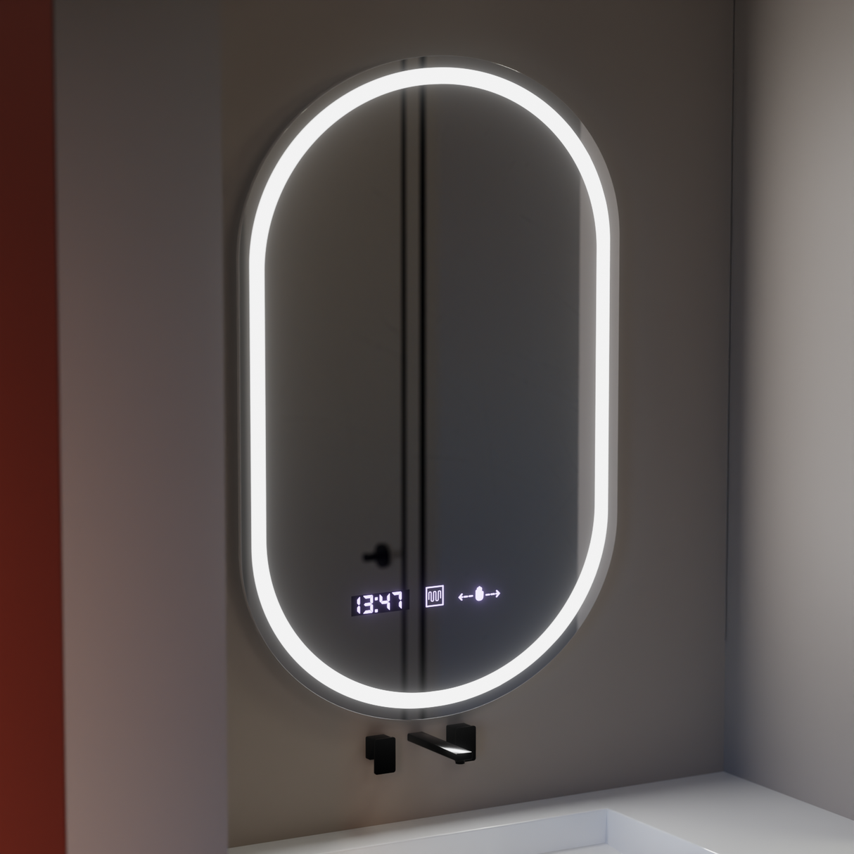 Oglindă LED Ovală Eminence Marcello | Motionglow - vivimall.ro