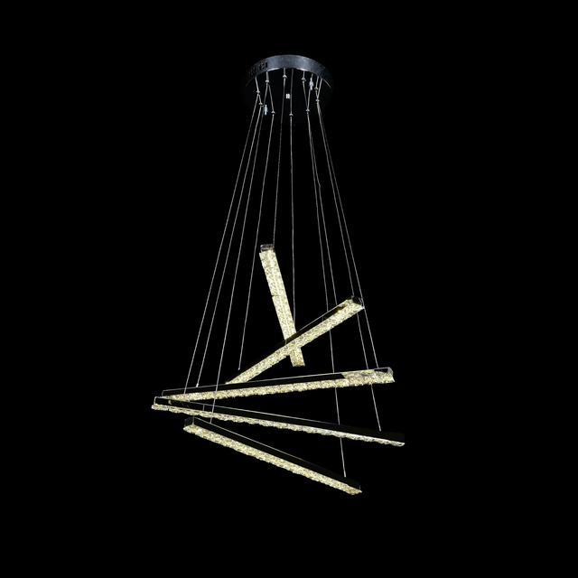 Lustra Led Suspendata Cu Telecomanda Si Cristal Liboria, Lumina Rece/Calda/Neutra, Dimabila - vivimall.ro