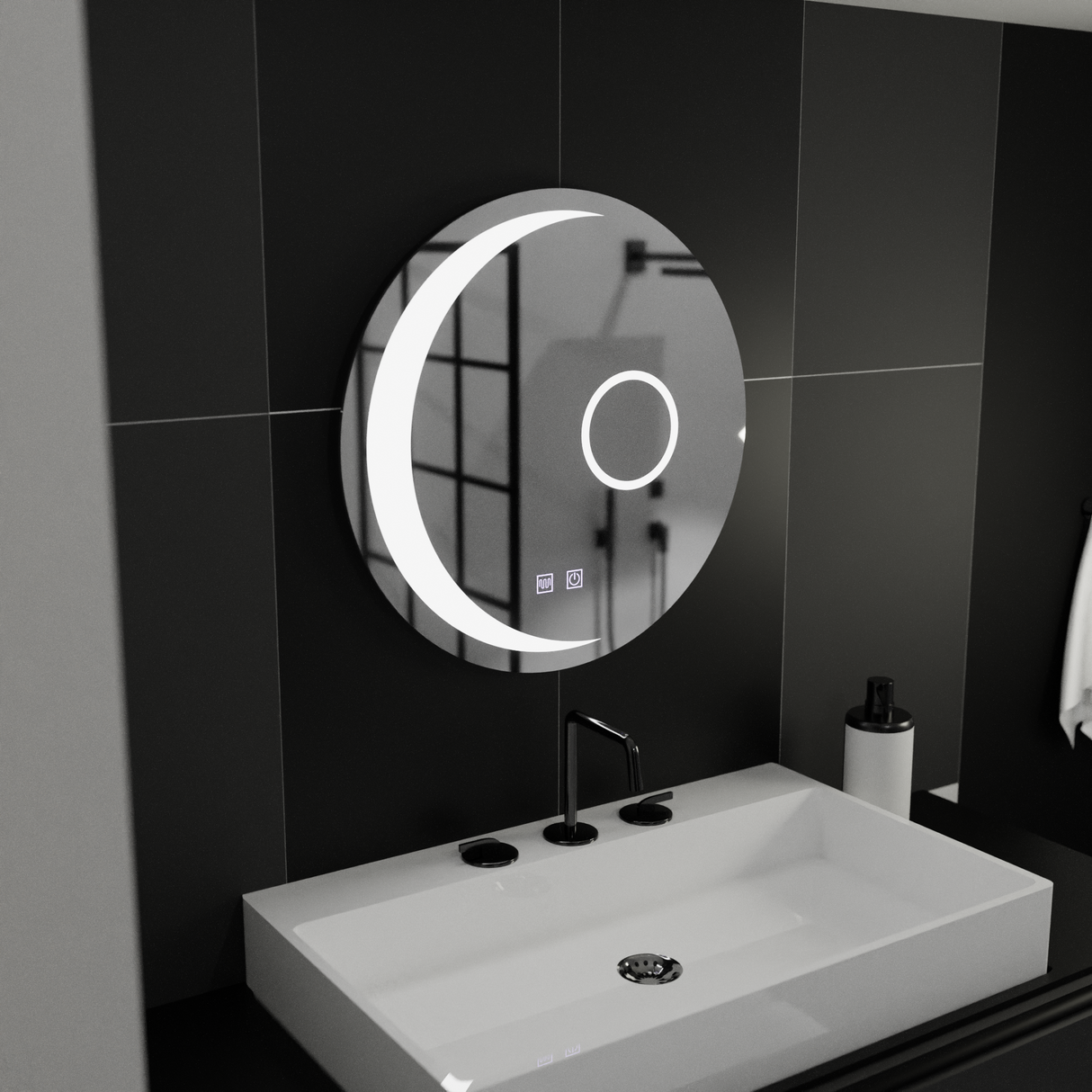 Oglinda Led Rotunda, 60Cm, Orbis Touch, Sistem Dezaburire - vivimall.ro