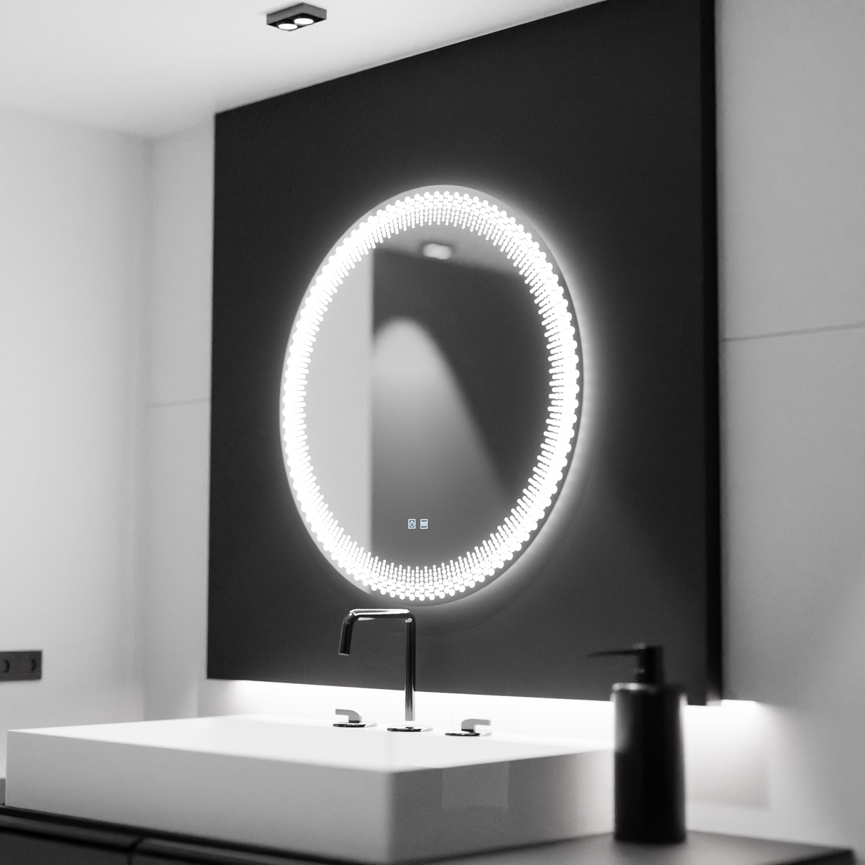 Oglinda Led Rotunda 70Cm, Stellaire Touch, Sistem Dezaburire - vivimall.ro