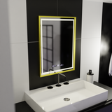 Oglinda Led Rectangulara, Verite Royale Gold Motion Glow Marcello, Sistem Dezaburire, Ceas & Termometru - vivimall.ro