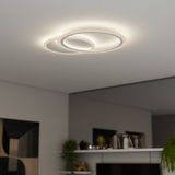 Lustra Led Cu Telecomanda Lucy, 2 Cercuri, Lumina Rece/Calda/Neutra, Dimabila - vivimall.ro