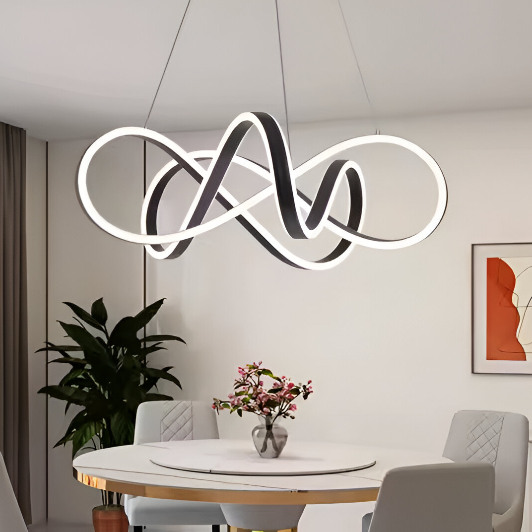 Lustra Led Suspendata Cu Telecomanda Infinity Halo, Lumina Rece/Calda/Neutra, Dimabila - vivimall.ro