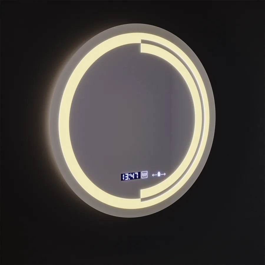 Oglinda Led Rotunda, 60Cm, Senzor Motionglow Consuel Marcello, Sistem Dezaburire, Ceas & Termometru - vivimall.ro
