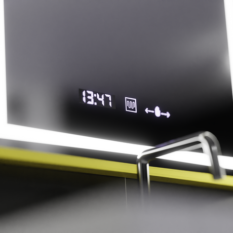 Oglinda Led Rectangulara, Verite Royale Gold Motion Glow Marcello, Sistem Dezaburire, Ceas & Termometru - vivimall.ro