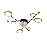 Lustra Led Cu Telecomanda Si Cristal Guida, 6 Elemente, Lumina Rece/Calda/Neutra, Dimabila - vivimall.ro