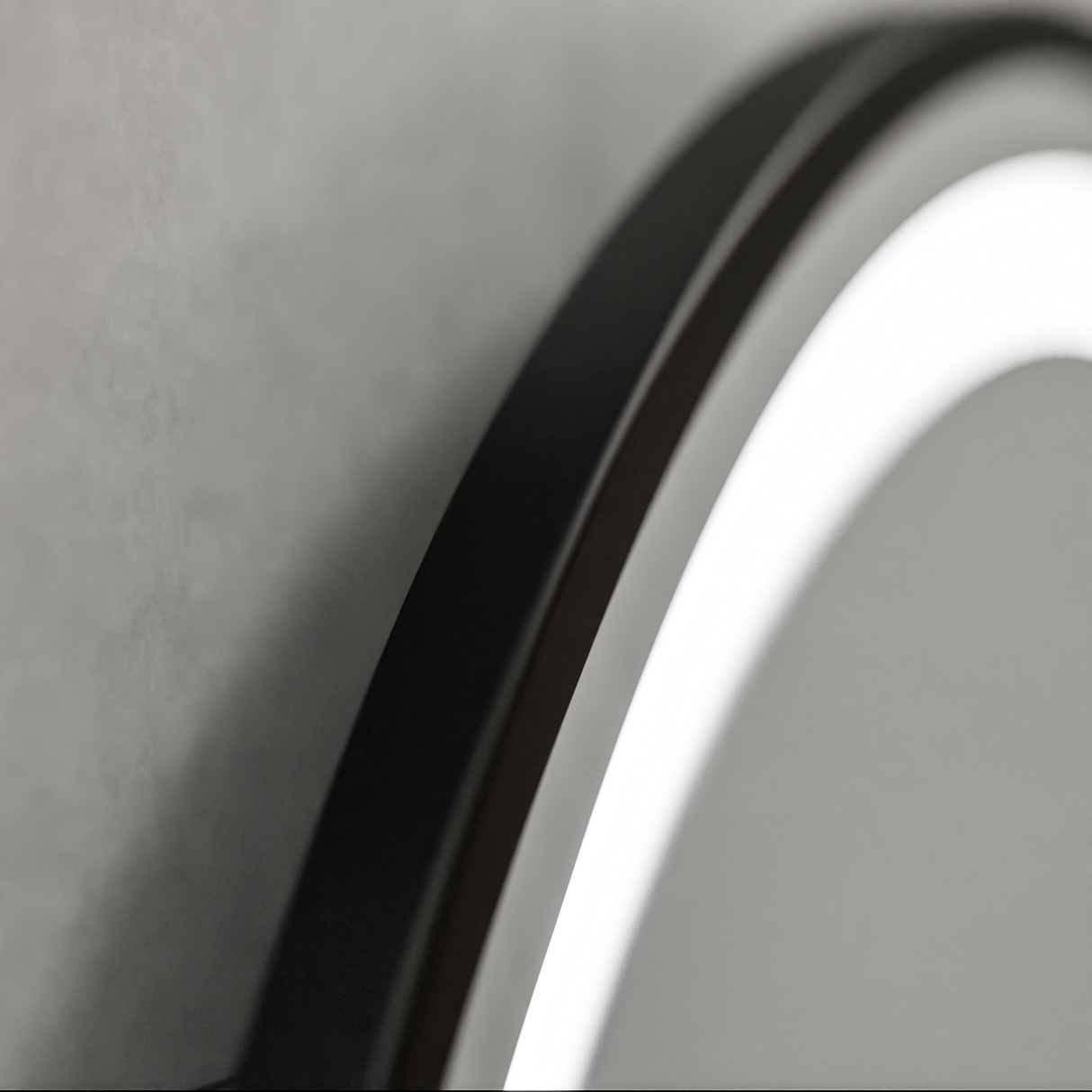 Oglinda Led Rotunda, 60Cm, Celeste Majeste Noir Motionglow Marcello, Sistem Dezaburire, Ceas & Termometru - vivimall.ro