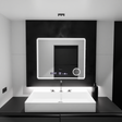 Oglinda Led Rectangulara, Riflesso Motionglow Marcello, Sistem Dezaburire, Ceas & Termometru, Lupa Cosmetica - vivimall.ro