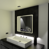 Oglinda Led Rectangulara, Riflesso Motionglow Marcello, Sistem Dezaburire, Ceas & Termometru, Lupa Cosmetica - vivimall.ro