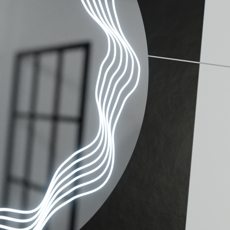 Oglinda Led Rotunda 60Cm, Flusso Touch, Sistem Dezaburire - vivimall.ro