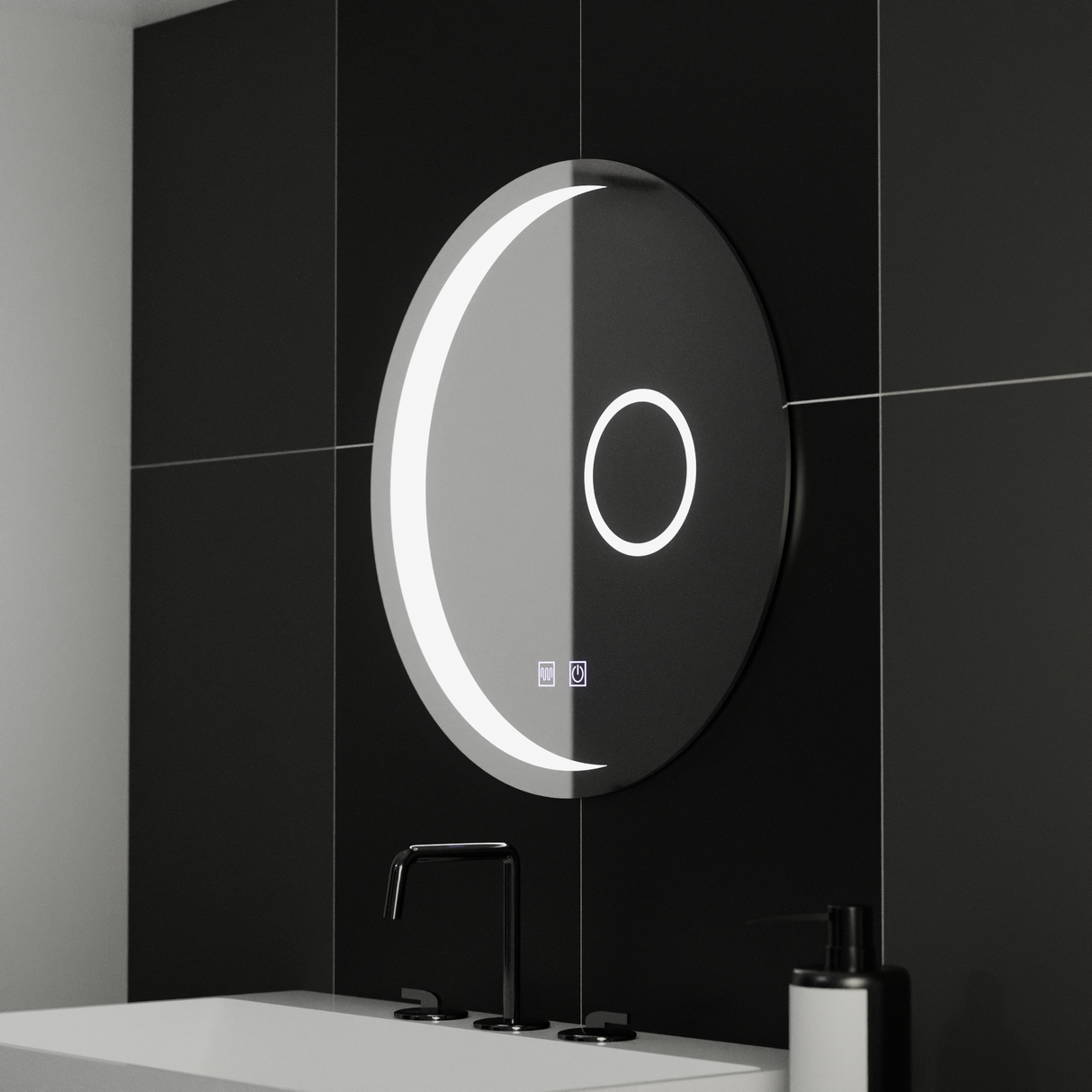 Oglinda Led Rotunda, 60Cm, Orbis Touch, Sistem Dezaburire - vivimall.ro