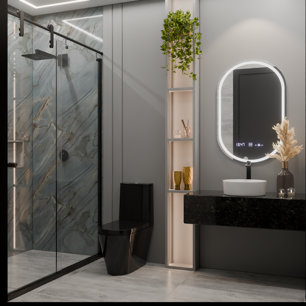 Oglindă LED Ovală Eminence Marcello | Motionglow - vivimall.ro