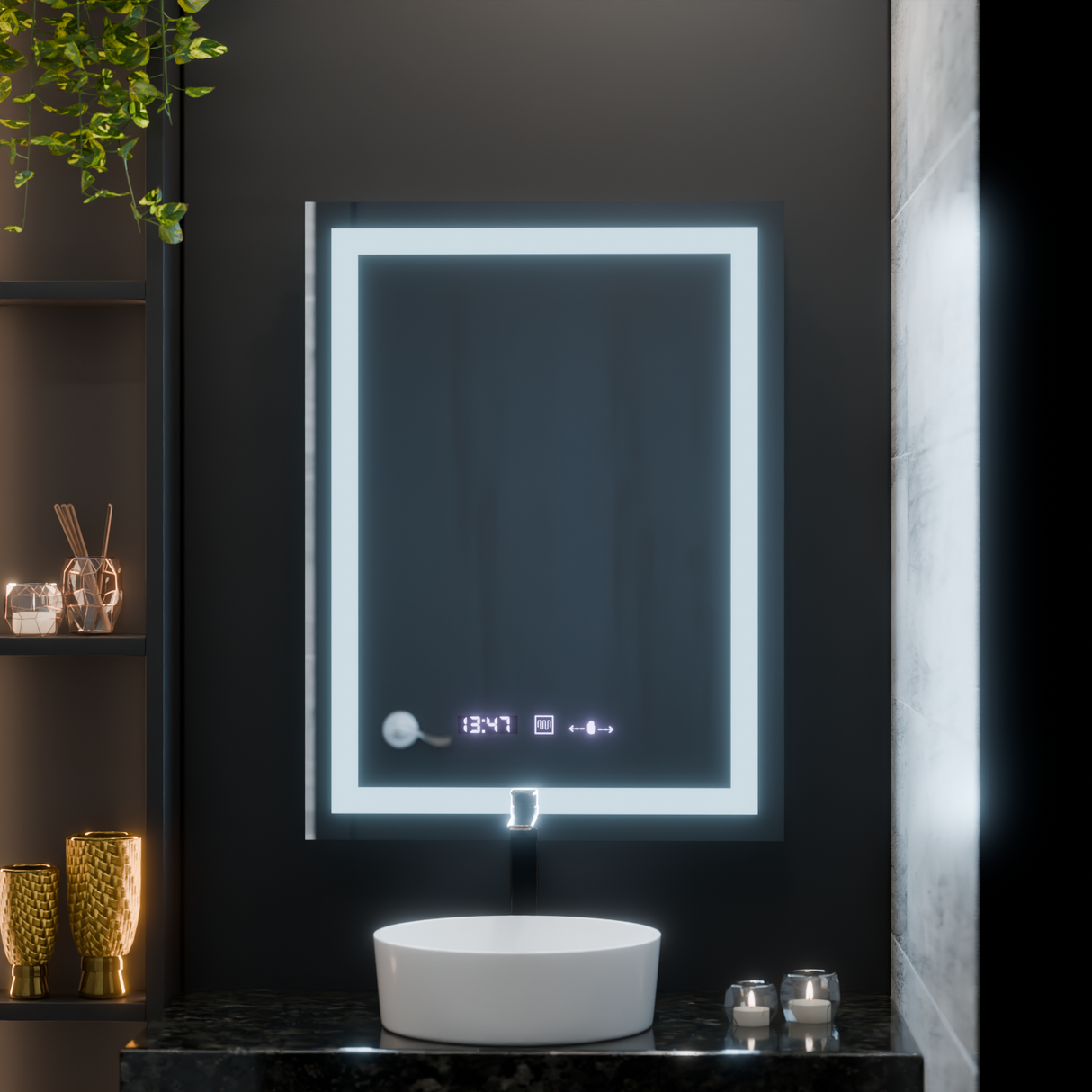Oglindă LED Rectangulară Verite Marcello | Motionglow - vivimall.ro