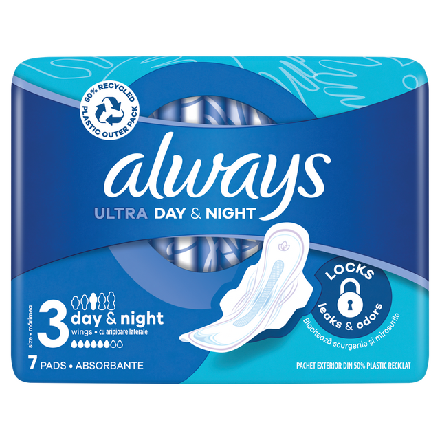 Absorbante Ultra Day & Night, Always, 7 bucati - Protecție optimă pentru zi și noapte