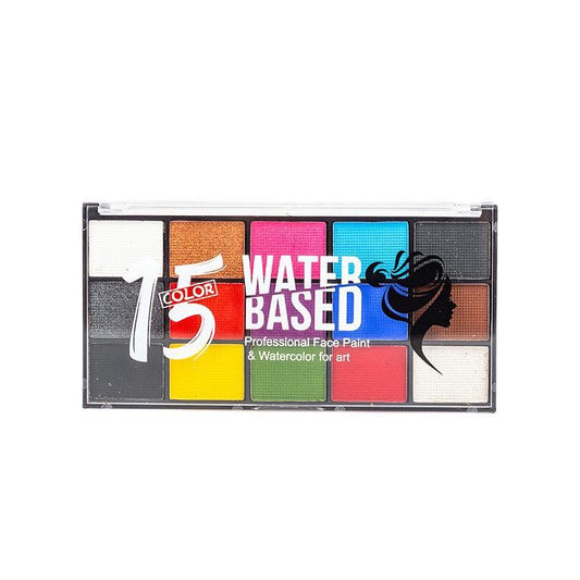 Paleta 15 Culori Vopsea de Fata, Vivimall, Activare cu Apa, 15 x 8.2 x 1.4 cm, Multicolor - vivimall.ro
