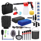 Accesorii pentru Curatare Auto, Vivimall, Set 35 bucati, Accesorii pentru Detailing Auto, Accesorii pentru Curatare Auto in Interior si Exterior, Multicolor