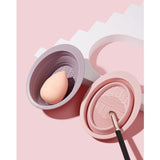 Accesoriu Din Silicon Pentru Curatarea Accesoriilor Makeup, Pensule, Buretei, 14.5 X 11,5 Cm, 2 Moduri De Utilizare, Pliabil - vivimall.ro