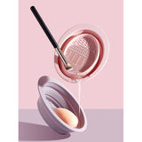 Accesoriu Din Silicon Pentru Curatarea Accesoriilor Makeup, Pensule, Buretei, 14.5 X 11,5 Cm, 2 Moduri De Utilizare, Pliabil - vivimall.ro