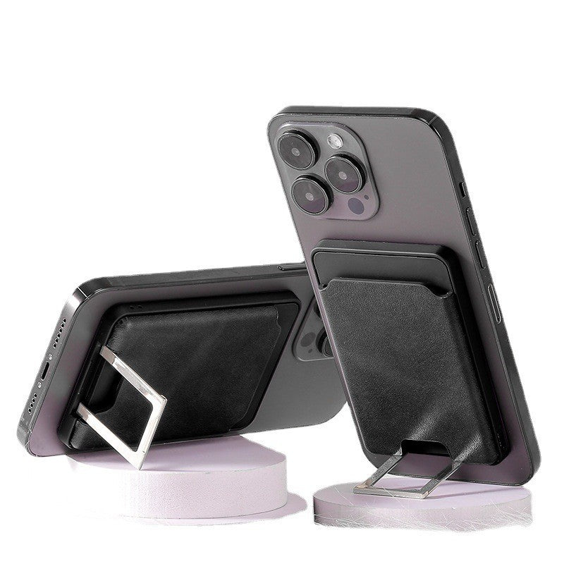 Accesoriu pentru telefon 3 in 1 Flippy, incarcator Wirelles Magsafe, portofel si suport, negru - vivimall.ro