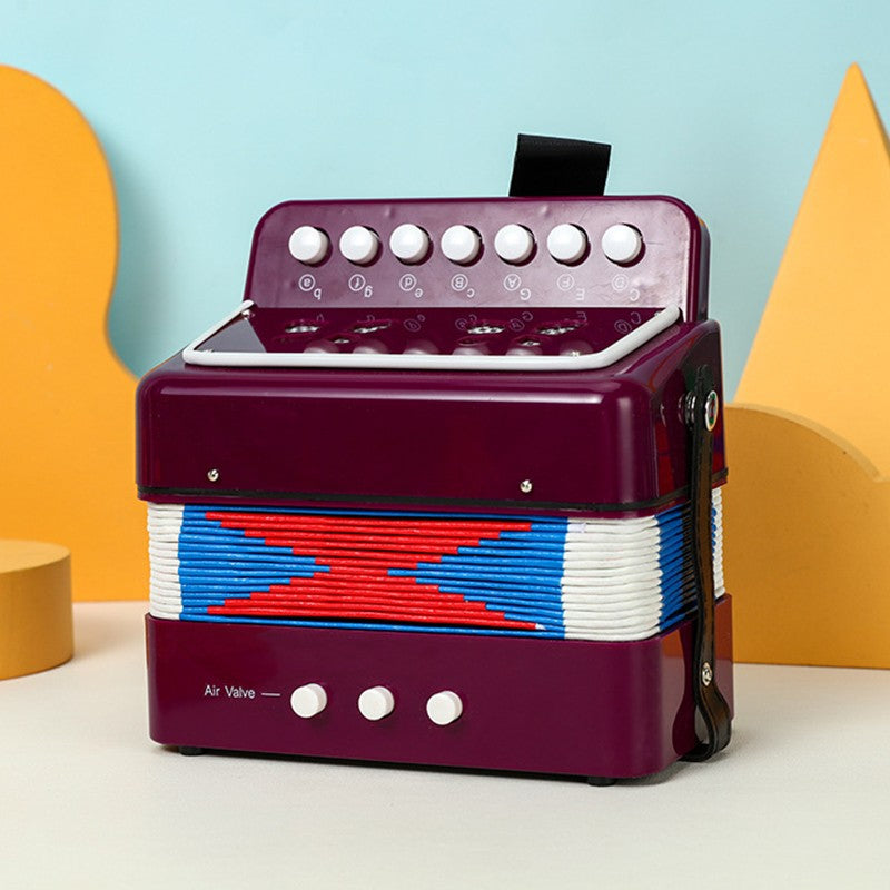 Acordeon Pentru Copii, Vivimall, Acordeon Jucarie pentru Educatie Timpurie, 7 butoane 2 bass, Acordeon Instrument Muzical pentru Copii, 18 x 17 x 10 cm, Mov - vivimall.ro