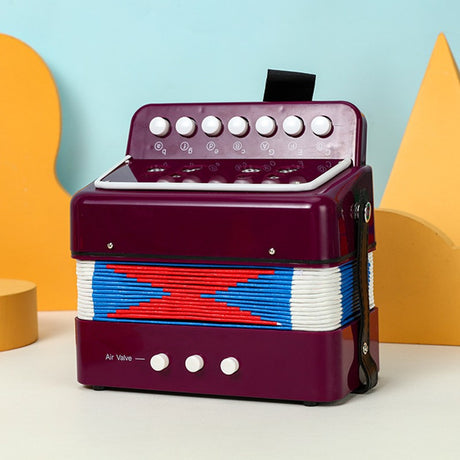 Acordeon Pentru Copii, Vivimall, Acordeon Jucarie pentru Educatie Timpurie, 7 butoane 2 bass, Acordeon Instrument Muzical pentru Copii, 18 x 17 x 10 cm, Mov
