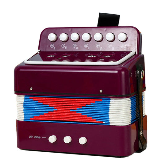 Acordeon Pentru Copii, Vivimall, Acordeon Jucarie pentru Educatie Timpurie, 7 butoane 2 bass, Acordeon Instrument Muzical pentru Copii, 18 x 17 x 10 cm, Mov - vivimall.ro