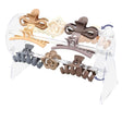 Organizator rotativ 360 grade pentru accesorii de păr, plastic transparent, vedere frontală, 30x21x13 cm