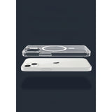 Husa protectie Flippy pentru iPhone 14 Pro Mag Safe, 2 in 1 incarcare si magnet, Silicone, Transparenta - vivimall.ro
