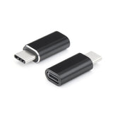 Adaptor iPhone Lightning mamă la USB-C tată negru, detaliu conector Type-C tată