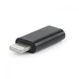 Adaptor USB-C la Lightning 8 pini negru, detaliu conector Lightning tată