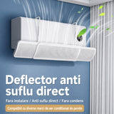 Deflector aer condiționat Flippy alb, conținut pachet, montaj fără scule, vedere de ansamblu