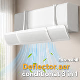 Deflector anti suflu direct Flippy, vedere laterală, compatibil universal cu AC de perete