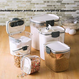 Set 4 Recipiente Depozitare Alimente, Pentru Organizare Bucatarie, Cu Inchidere Ermetica, Transparent, Plastic Fara Bpa, Compatibile Cu Masina De Spalat Vase, Diferite Dimensiuni, 350 Ml, 1300 Ml, 2700 Ml, 4600 Ml - vivimall.ro